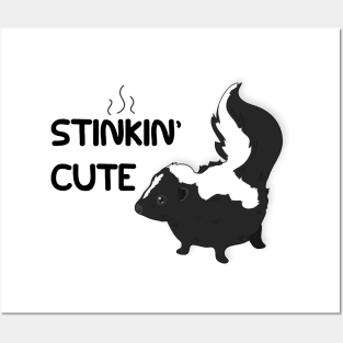 Stinkin' (Stinking) Cute - Adorable Smelly Skunk Stripes Posters and Art